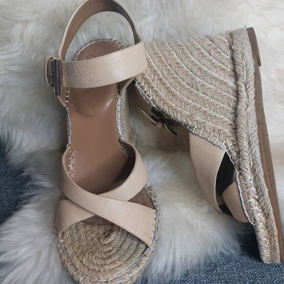 Joie Leather and Jute Platform Espadrille Sandals Size 38.5 (7.5) - Picture 13 of 15